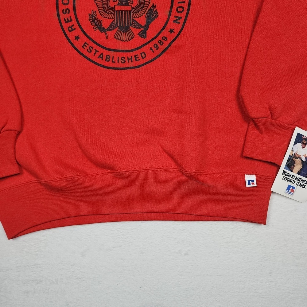 Vintage Russell Sweatshirt Mens Large Red Athletic Resolution Trust NWT USA - Picture 3 of 10